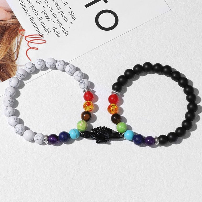 Bracelet 7 Chakras Du Bonheur Pour Couple Eliana,  bracelet 7 chakras du bonheur
