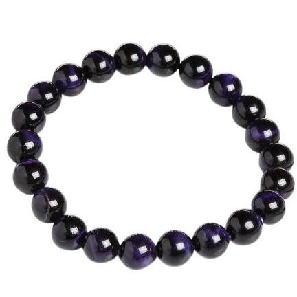 Bracelet Oeil De Tigre Bleu perle veritable