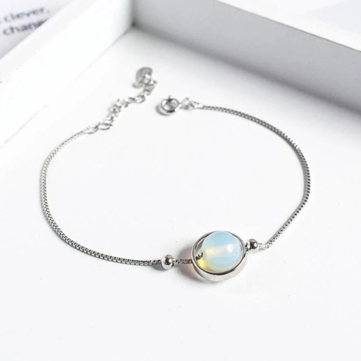 Bracelet En Pierre Naturelle Et Argent 925