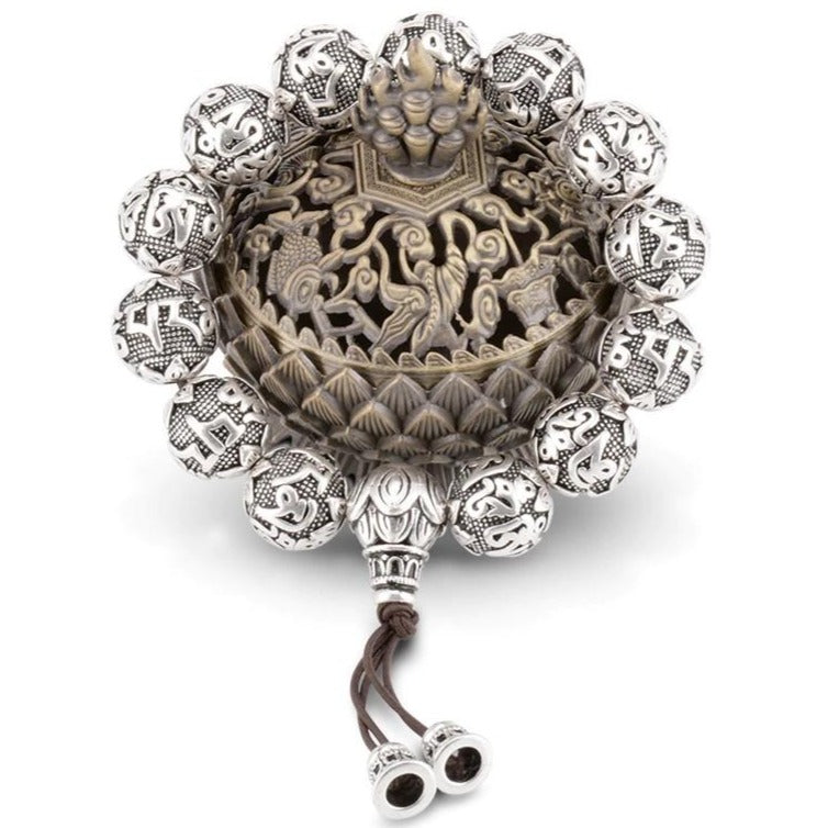 Bracelet Bouddhiste En Argent Tibétain