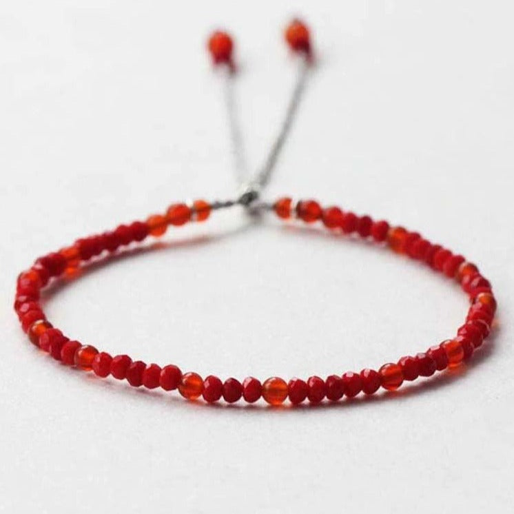 Bracelet En Agate Rouge Naturelle