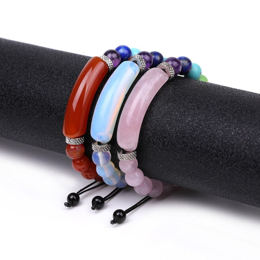 Bracelet Shamballa Avec 7 Chakras Brynn,  bracelet 7 chakras avec arbre de vie