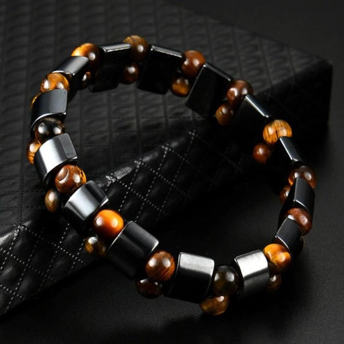 Bracelet En Oeil De Tigre Et Hématite