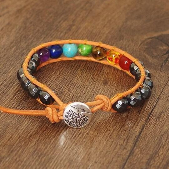 Bracelet Aux 7 Chakras vraies pierres
