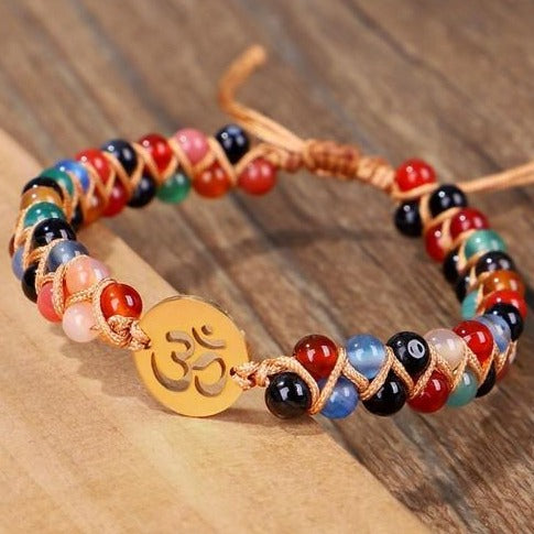 Bracelet Boule 7 Chakras vraies pierres
